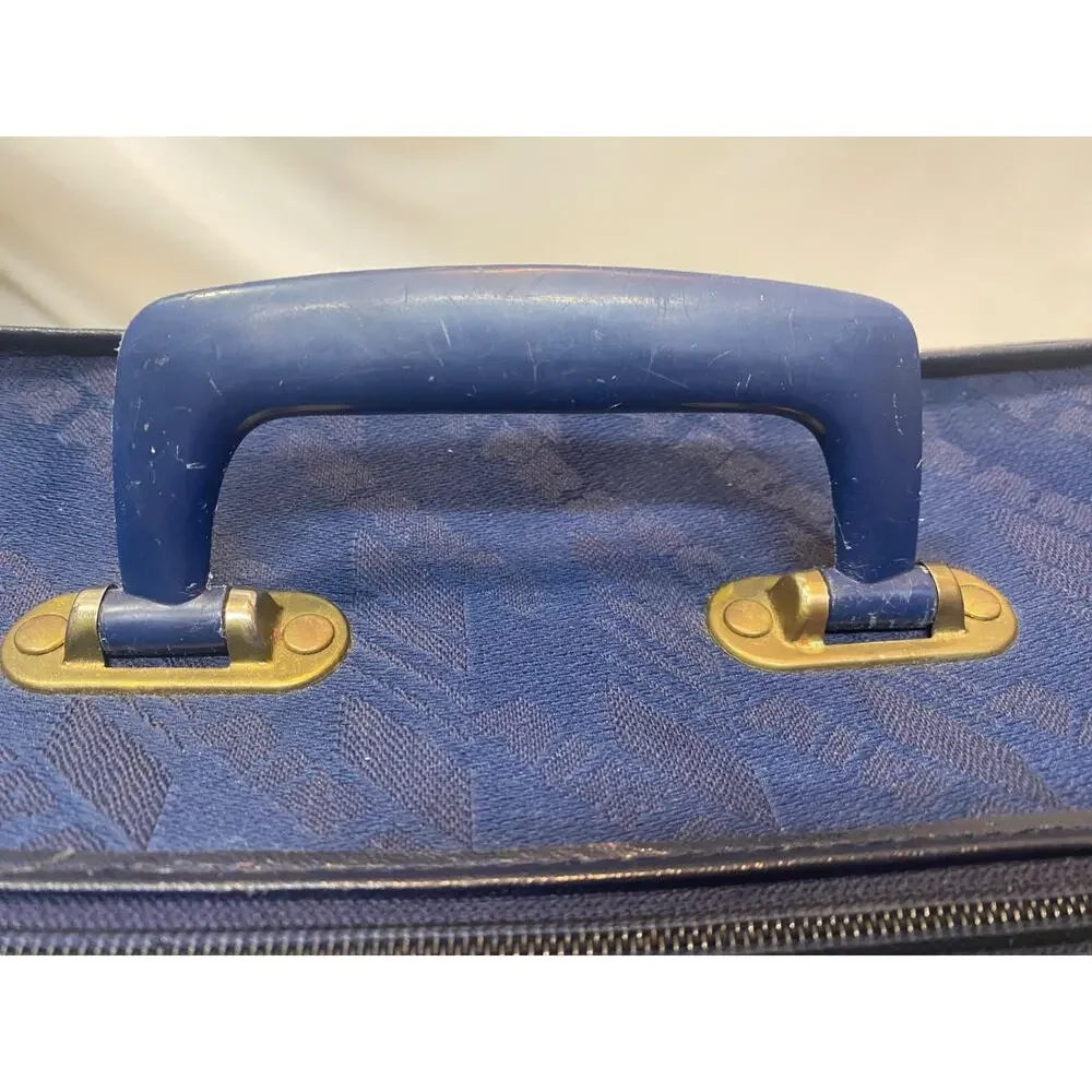 VTG Air France Carry On Luggage Collapsible Suitcase Navy